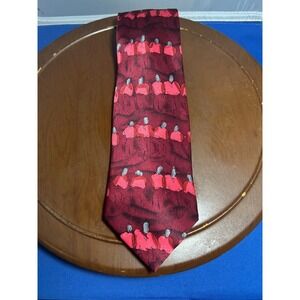 Carlos by Carlos Santana Red Men's 100% Silk Tie Abstract People Necktie